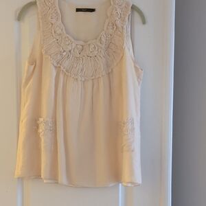 Hazel Cream Floral Neckline Blouse